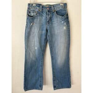 Mek Denim USA Kaikoura Sky Distressed Boot Cut Men's Jeans 33x32